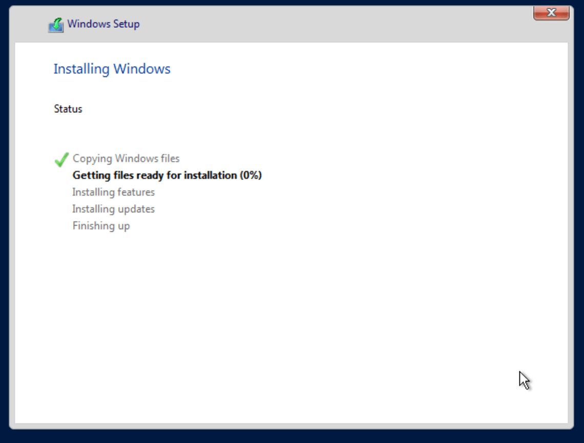 Proxmox Windows Install - Copying Files